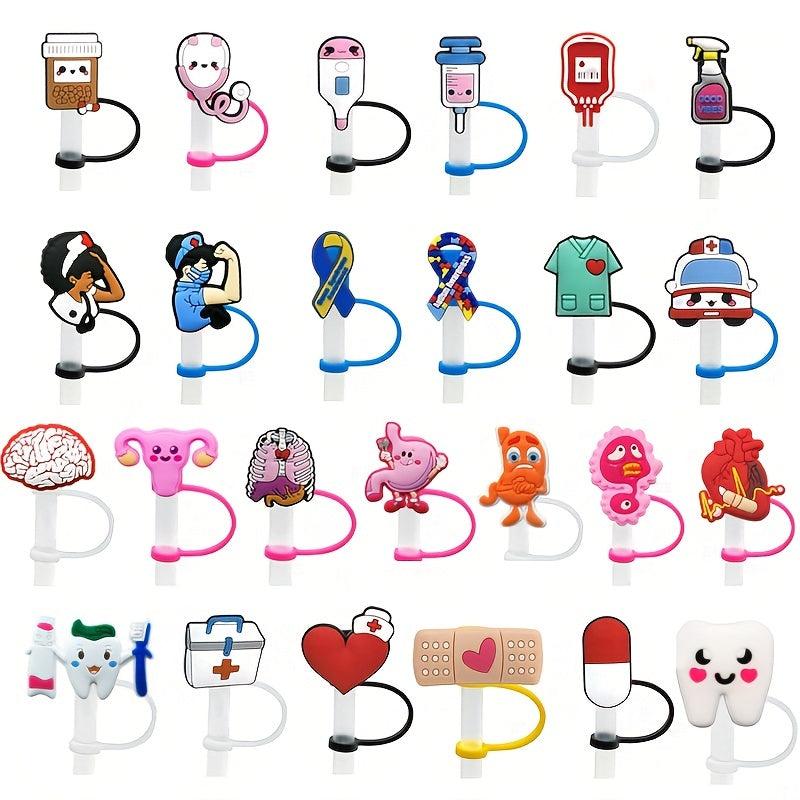 1pc Healthy Silicone Straw Cover Reusable Drinking Straw Toppers