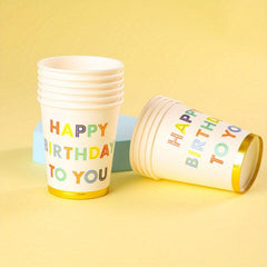 10Pcs Paper Cup Birthday Party Celebration 250ml Disposable Cup