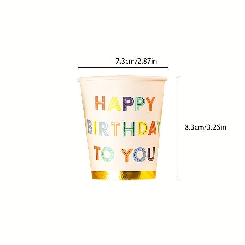 10Pcs Paper Cup Birthday Party Celebration 250ml Disposable Cup