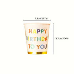 10Pcs Paper Cup Birthday Party Celebration 250ml Disposable Cup