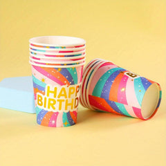 10Pcs Paper Cup Birthday Party Celebration 250ml Disposable Cup