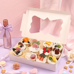36pcs 30 48 Cm Bread Box with Window Biscuit Pastry Chocolate Strawberry