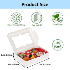 36pcs 30 48 Cm Bread Box with Window Biscuit Pastry Chocolate Strawberry