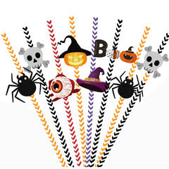 24pcs Halloween Disposable Tableware Straws