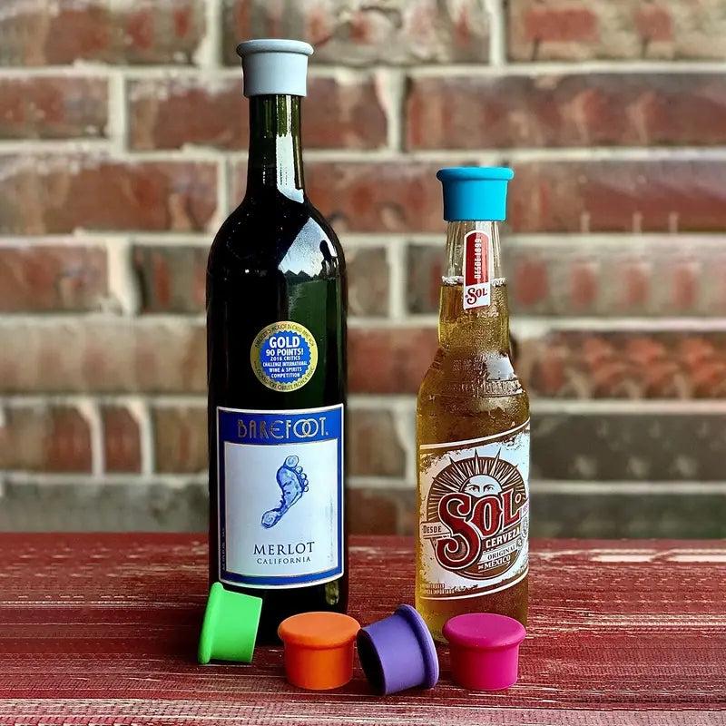 6PCS Silicone Wine Stoppers Airtight Seal Reusable Beer Bottle Cover
