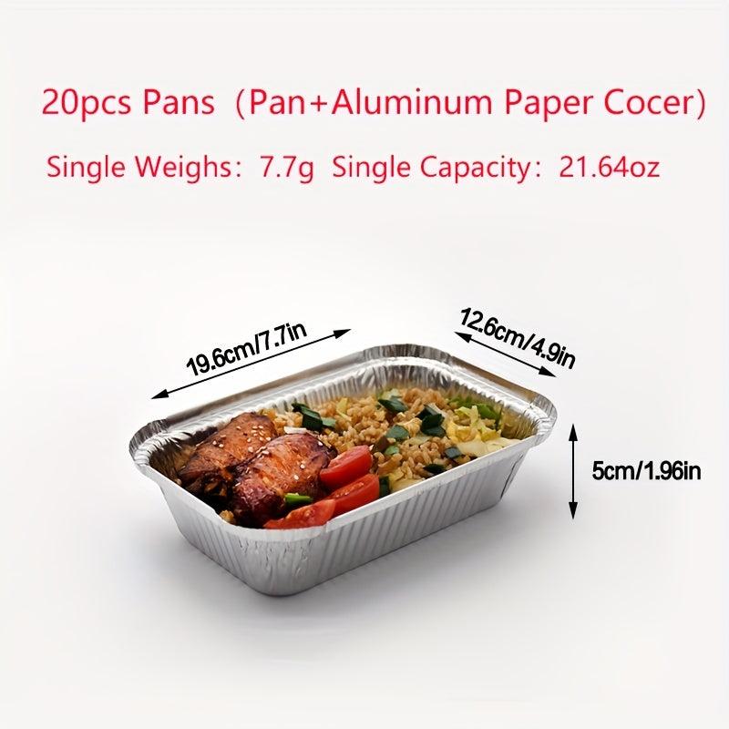 20pcs Aluminum Foil Pans Disposable Foil Food Containers 21 64oz Tin Foil Pans