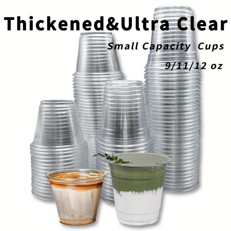50pcs High Clear Disposable Plastic Cups for Cold Drinks 9-12oz Capacity