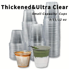 50pcs High Clear Disposable Plastic Cups for Cold Drinks 9-12oz Capacity