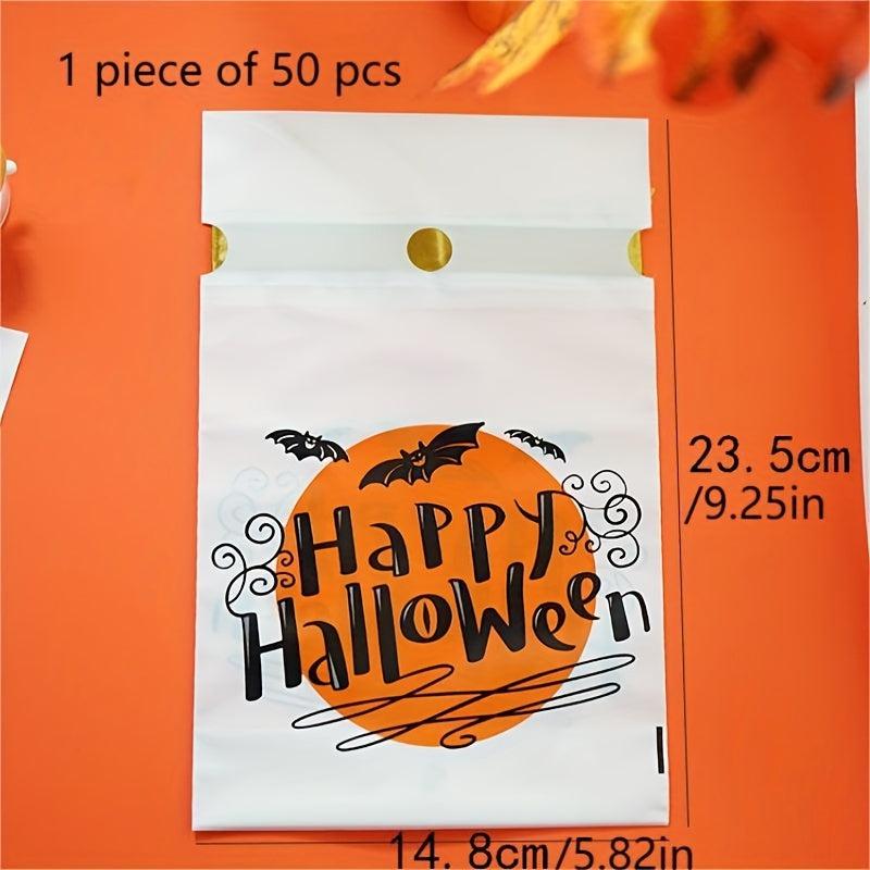 50pcs Halloween Gift Bags Ribbon Drawstring Candy Bags