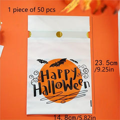 50pcs Halloween Gift Bags Ribbon Drawstring Candy Bags