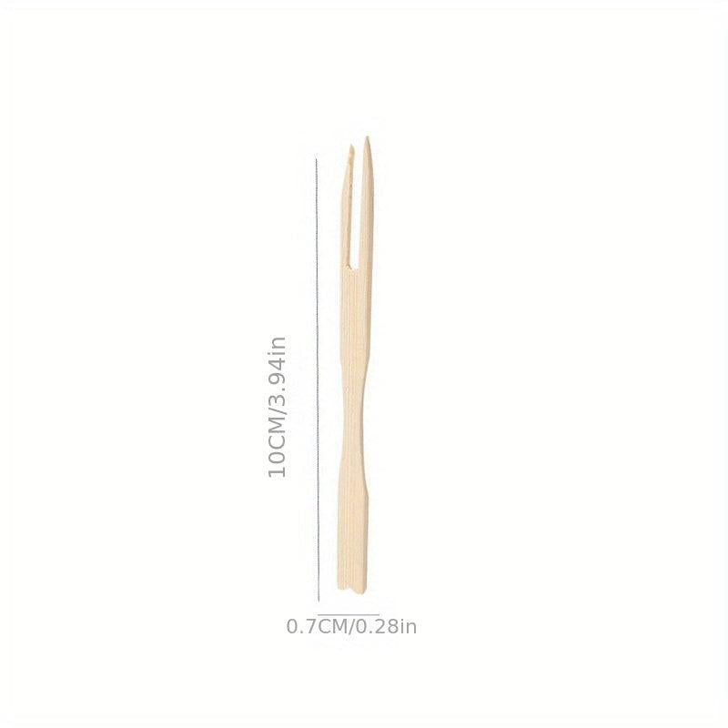 100pcs Disposable Bamboo Fruit Forks for Desserts and Appetizers