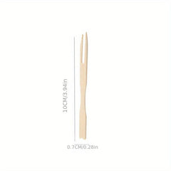 100pcs Disposable Bamboo Fruit Forks for Desserts and Appetizers