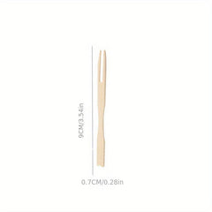 100pcs Disposable Bamboo Fruit Forks for Desserts and Appetizers
