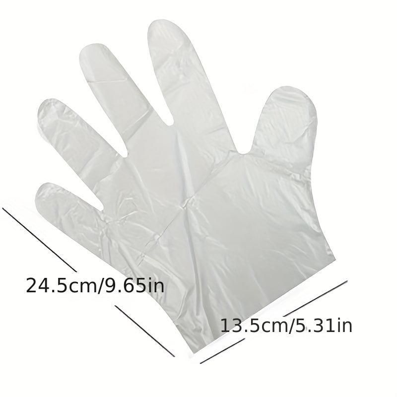 100pcs Food Transparent Disposable Gloves for Kitchen & Beauty