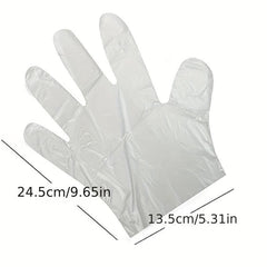 100pcs Food Transparent Disposable Gloves for Kitchen & Beauty