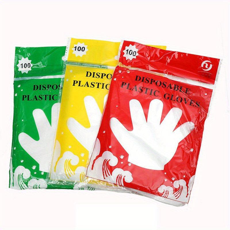 100pcs Food Transparent Disposable Gloves for Kitchen & Beauty