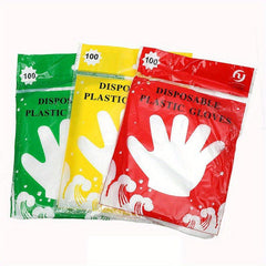 100pcs Food Transparent Disposable Gloves for Kitchen & Beauty