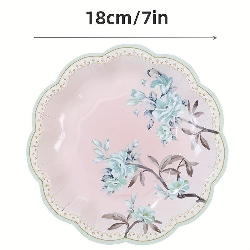 8pcs Disposable Paper Plate Afternoon Tea Birthday Party Cake Plate