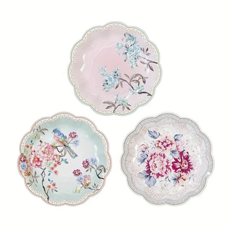 8pcs Disposable Paper Plate Afternoon Tea Birthday Party Cake Plate
