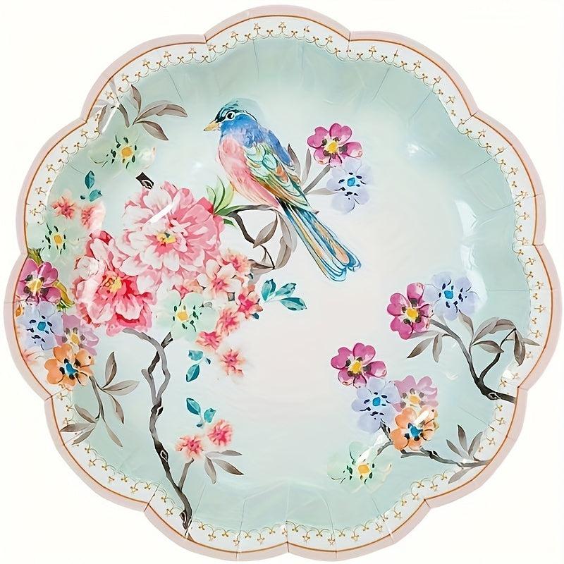 8pcs Disposable Paper Plate Afternoon Tea Birthday Party Cake Plate