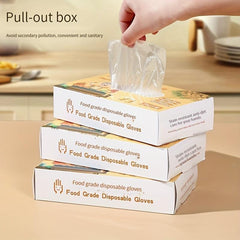 200pcs Transparent Disposable Gloves for Kitchen Beauty Dishwashing