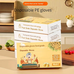 200pcs Transparent Disposable Gloves for Kitchen Beauty Dishwashing