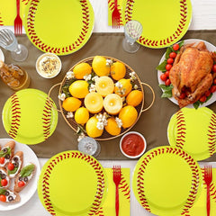 Softball Paper Plate Cutlery Set for Parties and Birthdays