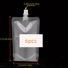 6pcs Drinks Flasks Liquor Pouch Reusable Plastic Flasks