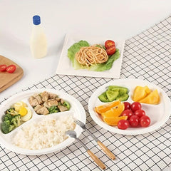 10pcs Sugarcane Pulp Plate Disposable Tableware