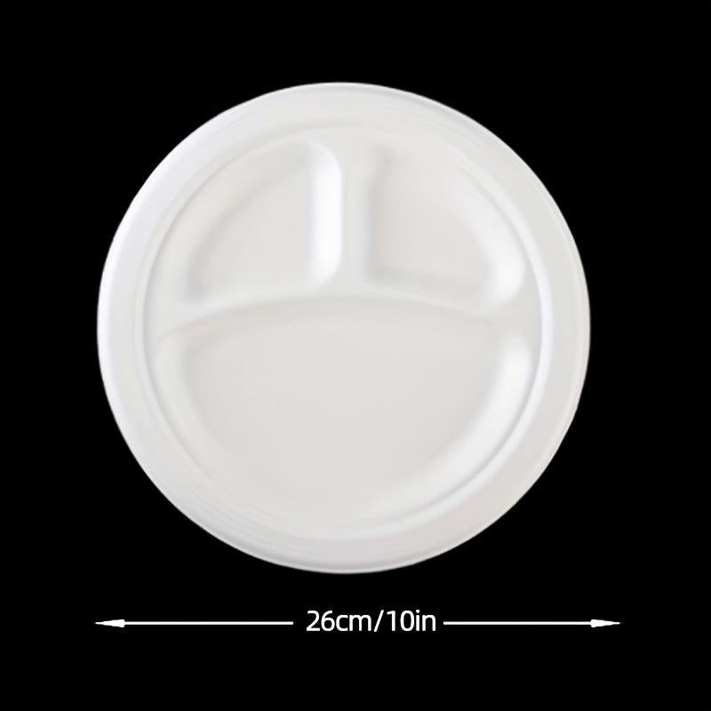 10pcs Sugarcane Pulp Plate Disposable Tableware