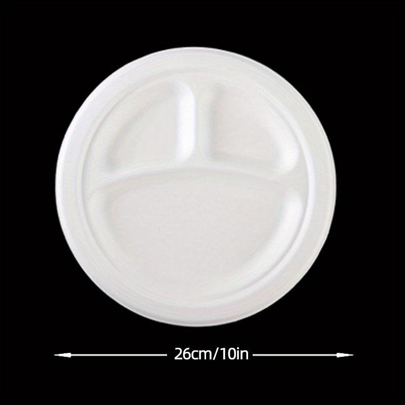10pcs Sugarcane Pulp Plate Disposable Tableware
