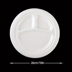 10pcs Sugarcane Pulp Plate Disposable Tableware