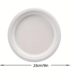 10pcs Sugarcane Pulp Plate Disposable Tableware