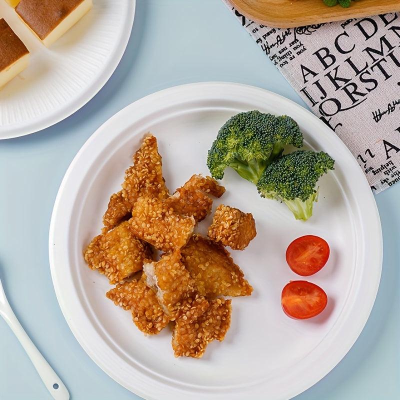 10pcs Sugarcane Pulp Plate Disposable Tableware
