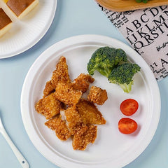 10pcs Sugarcane Pulp Plate Disposable Tableware