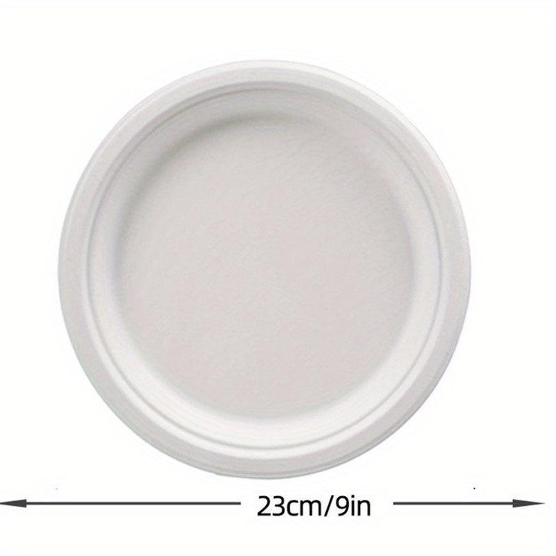 10pcs Sugarcane Pulp Plate Disposable Tableware