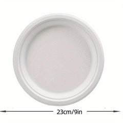 10pcs Sugarcane Pulp Plate Disposable Tableware