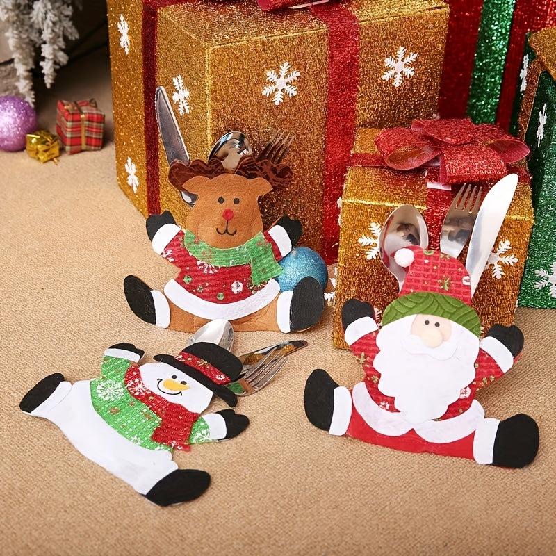 Santa Claus Cutlery Bag for Christmas Supplies