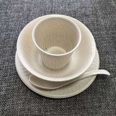 10pcs Degradable Rice Shell Fiber Disposable Tableware Set