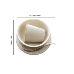 10pcs Degradable Rice Shell Fiber Disposable Tableware Set
