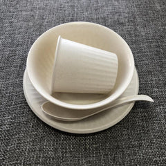 10pcs Degradable Rice Shell Fiber Disposable Tableware Set
