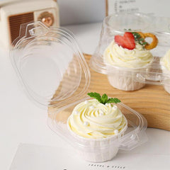 30pcs Clear Cupcake Containers with Lid Holder