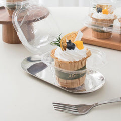 30pcs Clear Cupcake Containers with Lid Holder