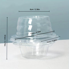 30pcs Clear Cupcake Containers with Lid Holder
