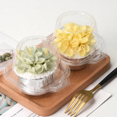 30pcs Clear Cupcake Containers with Lid Holder
