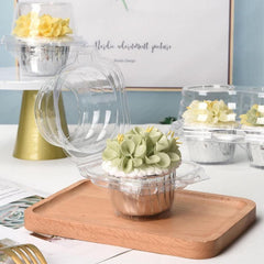 30pcs Clear Cupcake Containers with Lid Holder
