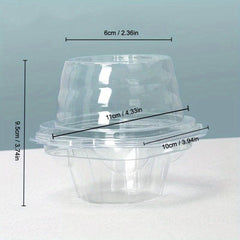 30pcs Clear Cupcake Containers with Lid Holder
