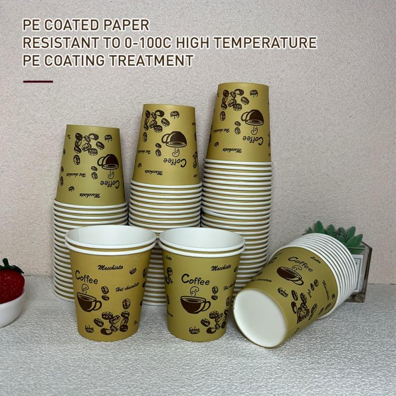 50pcs 7oz Christmas Disposable Paper Cup Coffee Milk Tea Beverage Cup
