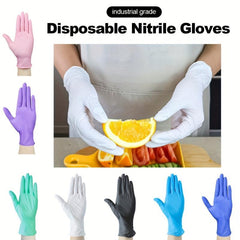 100pcs Nitrile Gloves Fingertip Texture Powder Latex Non Sterile