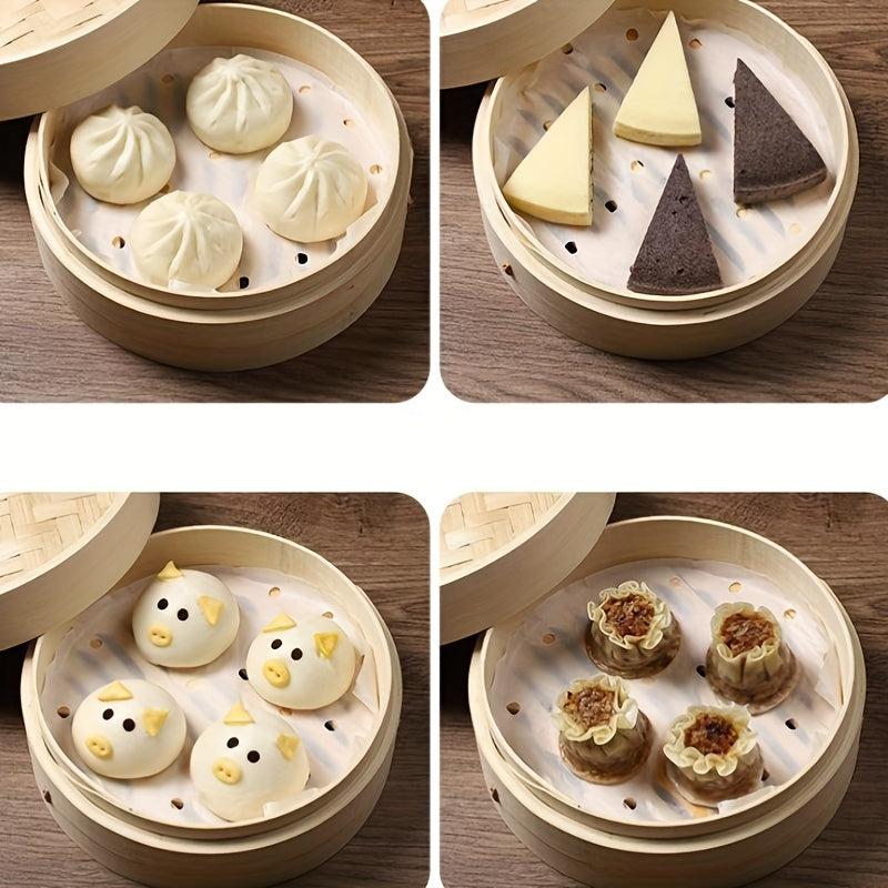 100pcs Round Non Stick Steamer Paper Waterproof Baking Tray Paper